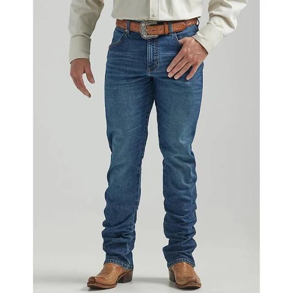 Wrangler Mens Retro Slim Straight Jean 40W 34L / Dark Stonewash