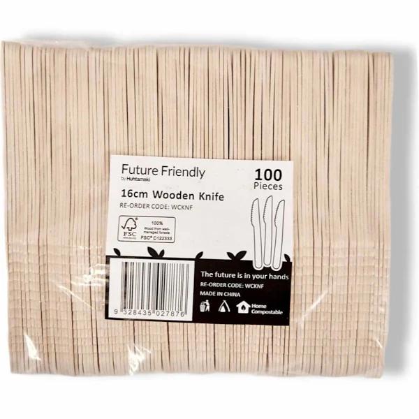 100/Pkt Wooden Cutlery Set - Disposable Biodegradable Eco Knives Forks Spoons