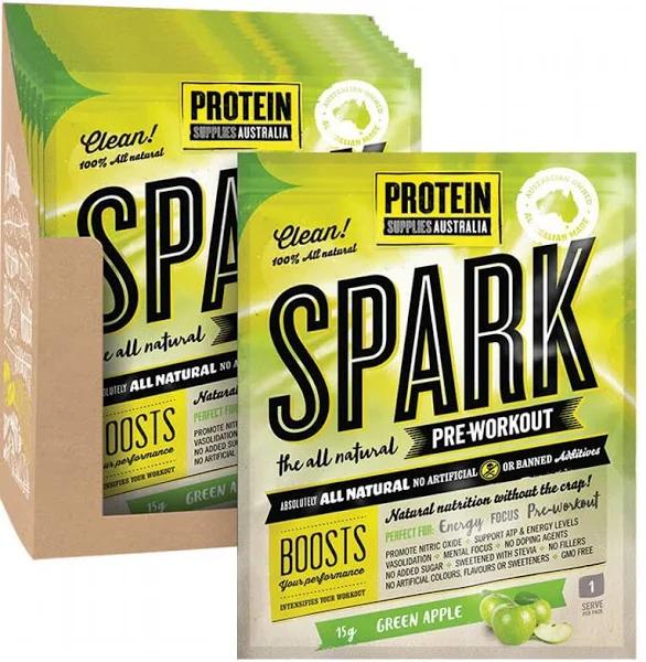 Protein Supplies Australia Spark (All Natural Pre-workout) Green Apple 16x15g