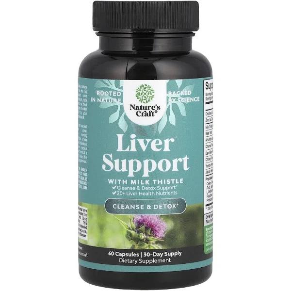 Nature's Craft, Liver Support with Milk Thistle, 60 Capsules