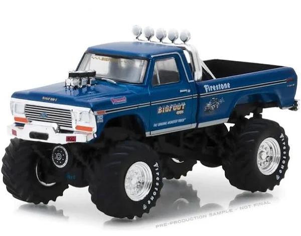 Greenlight 1/64 Bigfoot #1 The Original Monster Truck 1974 Ford F-250 Monster Truck (Blue) Chrome Edition 51281