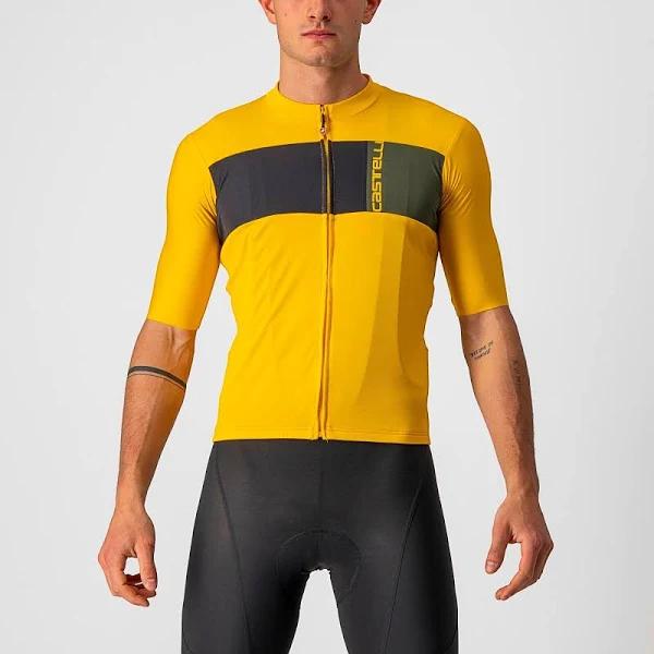 Castelli Prologo 7 Jersey - Saffron/Light Black/Military Green