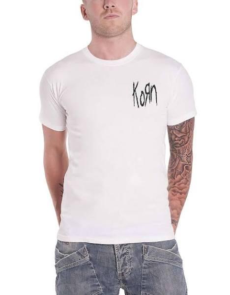 Korn T Shirt Serenity of Suffering Scratch Band Logo New Official Mens White S