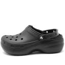 Crocs Women's Classic Platform Lined Clog; Black, W8