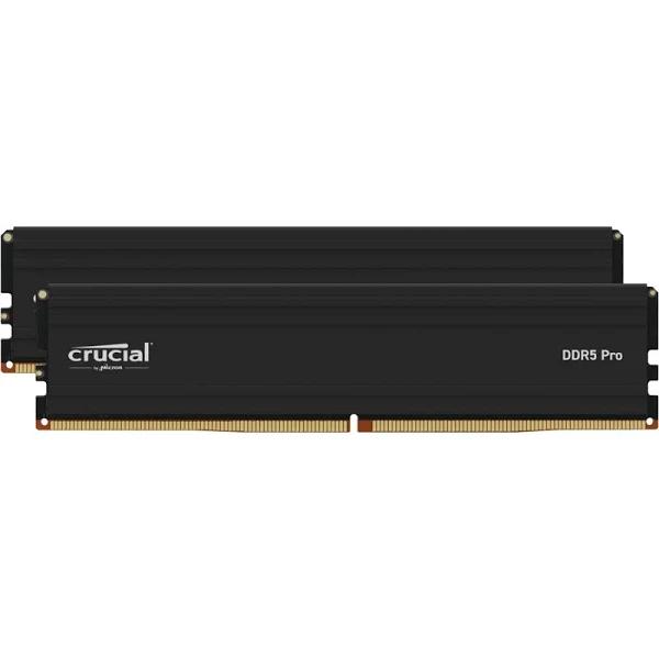 Crucial Pro 64GB (2x32GB) DDR5 UDIMM 5600MHz CL46 Black Heat Spreaders Desktop PC Gaming Memory