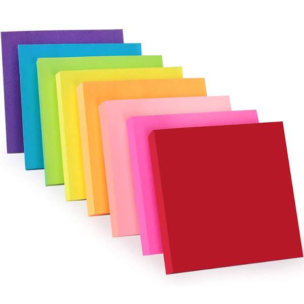 ZCZN 8 Bright Color Sticky Notes 3 x 3 in, 8 Pads/Pack 100 Sheets/Pad Self-Sticky Notes