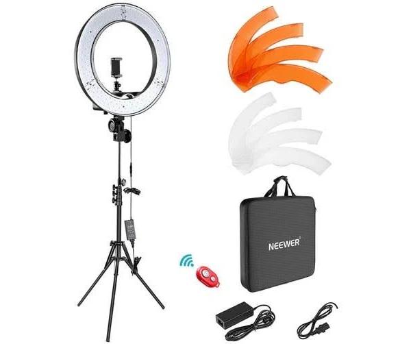 Camera Photo Video Light Kit: 18 Inches/48 Centimeters Outer 55W 5500K Dimmable LED Ring Light, Light Stand, Receiver for Smartphone, YouTube, TikTok 