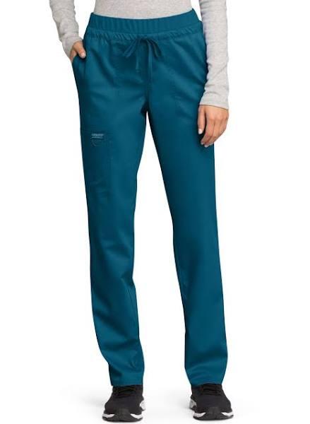 Cherokee Workwear Revolution Drawstring Cargo Scrub Pants - M - Caribbean Blue