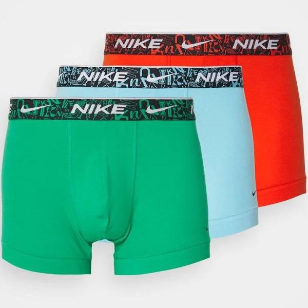 Nike Everyday Cotton Stretch Trunks 3 Pack in Orange, Blue and green-Multi