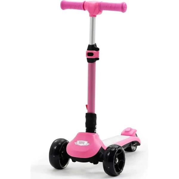 ROVO Kids 3-Wheel Electric Scooter, Ages 3-8, Adjustable Height, Folding, Lithium Battery, Pink