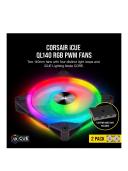 140mm Corsair iCUE QL140 RGB PWM Dual Fan Pack with Lighting Node Core