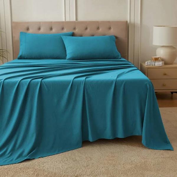 Lakora Organic Cotton Sheets Wahed Cotton Bed Sheets Teal Color Double Size All Seaon Bed Sheet Sets