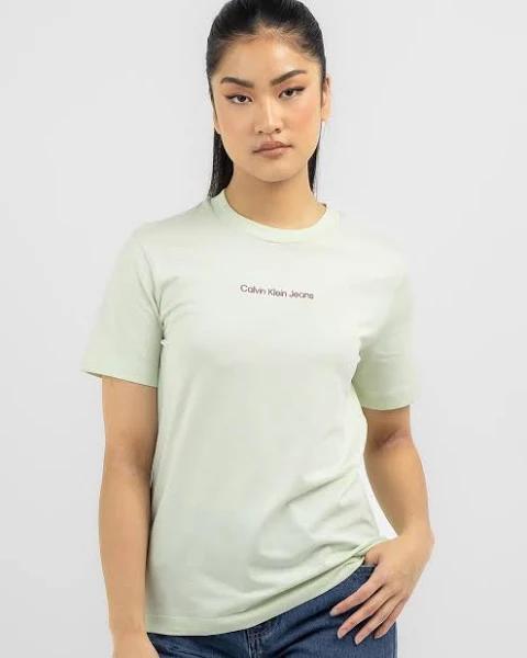 Calvin Klein Women's Institutional T-Shirt in Green | Size Medium