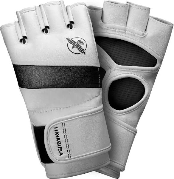 Hayabusa T3 4oz Pro Style MMA Gloves for Men and Women - White/Grey, Small