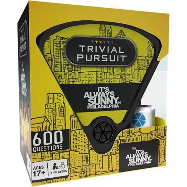 USAopoly Trivial Pursuit It's Always Sunny in Philadelphia (Quickplay Edition)| 600 Questions & Die Travel Container | Officially Licensed Game