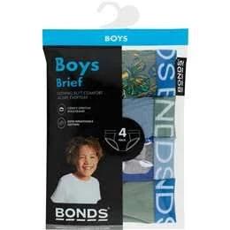 Bonds Boys Briefs 4 to 8 4 Pack