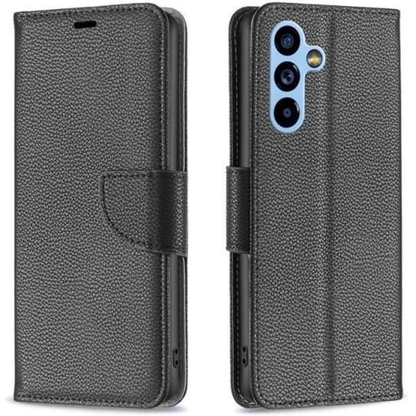 For Samsung Galaxy A54 5G Case, Lychee Texture PU Leather, Black