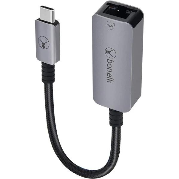 Bonelk Long-Life 15cm USB-C to Gigabit Ethernet Adapter - Space Grey