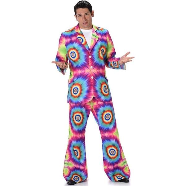 Karnival 82112 1970's Male Tie Dye Suit Costume, Multi, Medium