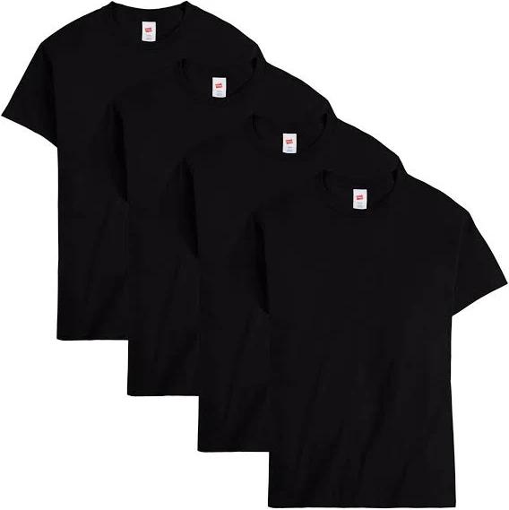 Hanes O5280 ComfortSoft Men's Short-Sleeve Crewneck T-Shirt 4-Pack - Black, 3XL