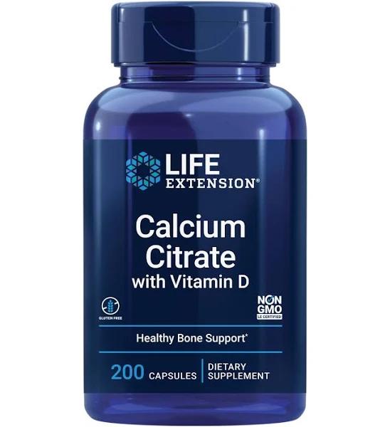 Life Extension Calcium Citrate With Vitamin D - 200 Capsules