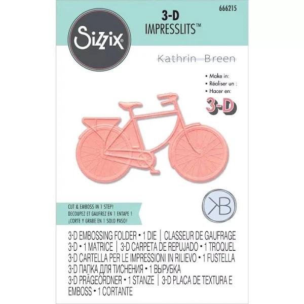 Sizzix 3-D Impresslits Embossing Folder Bicycle