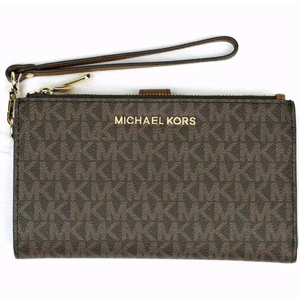 MICHAEL KORS Acorn/Borwn Ladies Adele Logo Smartphone Wristlet