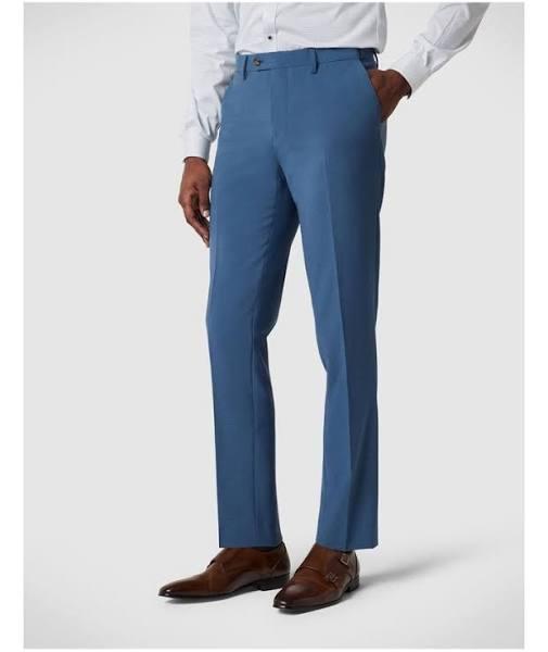 Politix Slim Stretch Wool Blend Tailored Pant in Grey Blue Grey 30