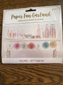 Pastel Hot Stamped Paper Mini Fans Foil Garland