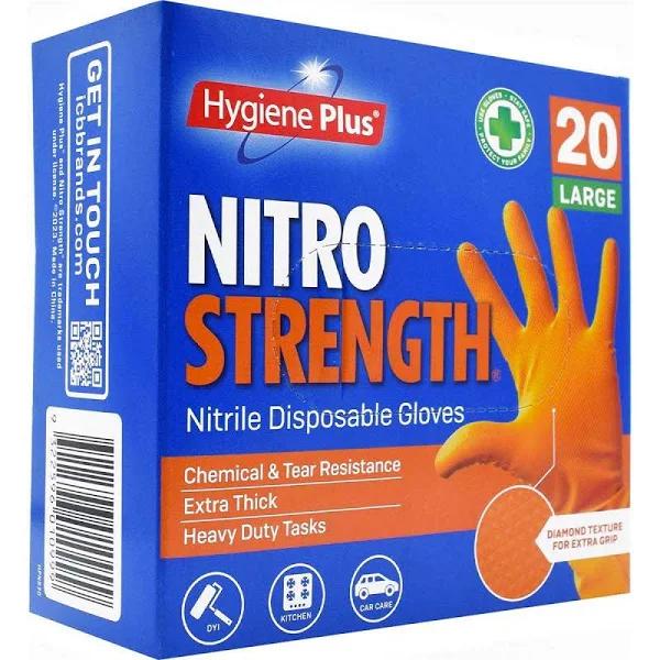 Hygiene Plus Nitro Strength Disposable Gloves 20 Pack