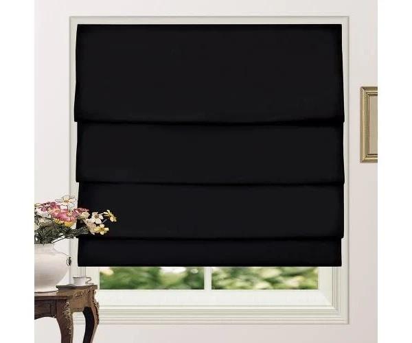 100% Blackout Pleated Shade Roman Blind Black - 60x160cm - AfterPay & zipPay Available