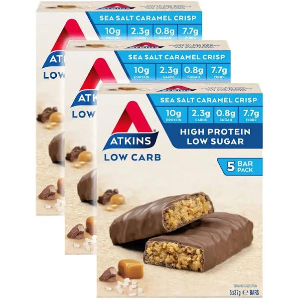 Atkins Low Carb Sea Salt Caramel Crisp Bars 5 Pack