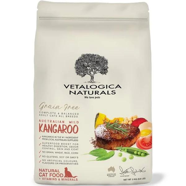 Vetalogica Naturals Grain Free Dry Cat Food Adult Kangaroo 3kg