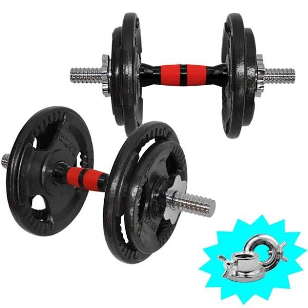 Total 18.5kg - 36cm Dumbell Bar - 1.25kgx4 + 2.5kgx4 - Iron Plate Dumbbell Weight