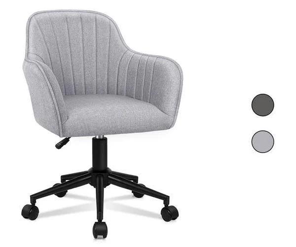 ALFORDSON Office Chair Fabric Armchair Computer Swivel Adult Kids Light Grey