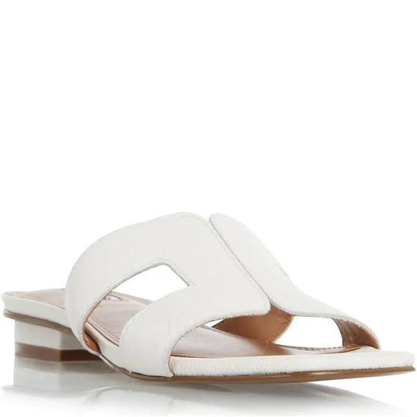 Dune Women's Loupe Leather Sandals - White - UK 7