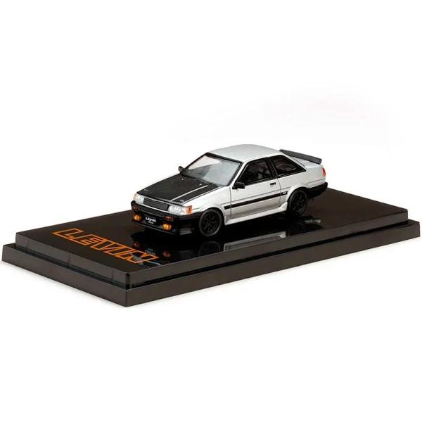 Toyota Corolla Levin 2door AE86 Carbon Bonnet Silver / Black (Diecast Car)