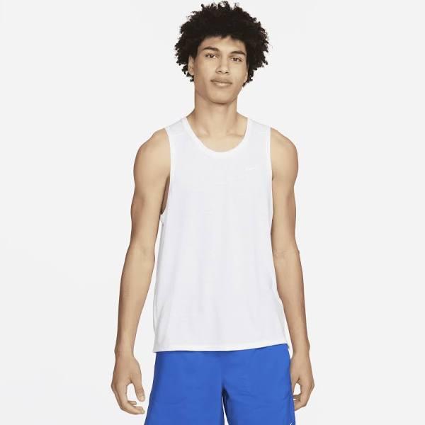 Nike Dri-FIT Miler Men's Running Tank - 50% Recycled Polyester - White