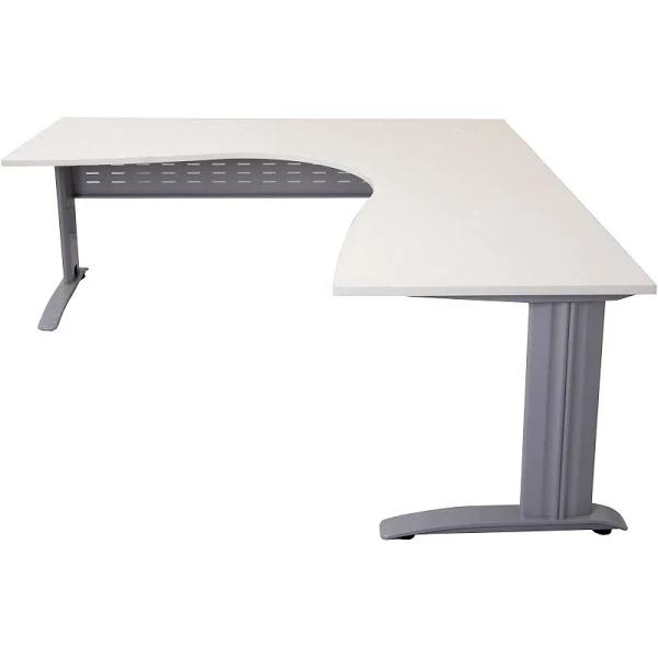 Rapidline Span Corner Workstation W1800 x W1500 x D700 x H730Mm Natural White/ Precious Silver - AfterPay & zipPay Available