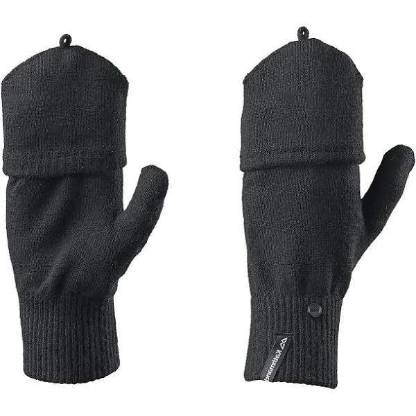 Kathmandu Men's Women's Flip Top Mittens Winter Convertible Fingerless Glove Winter Gloves - Black - M/L - AfterPay & zipPay Available