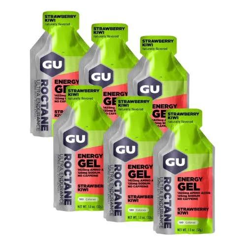 GU Energy Roctane Energy Gels | Sports Nutrition | Aid Station Strawberry Kiwi / Pack of 6