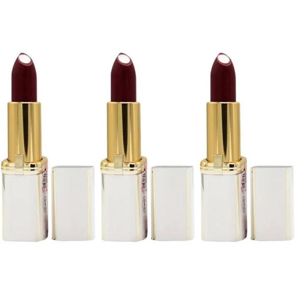 3 x Loreal Age Perfect Le Rouge Lumiere Lipstick 706 Perfect Burgundy - Deep Red Wine