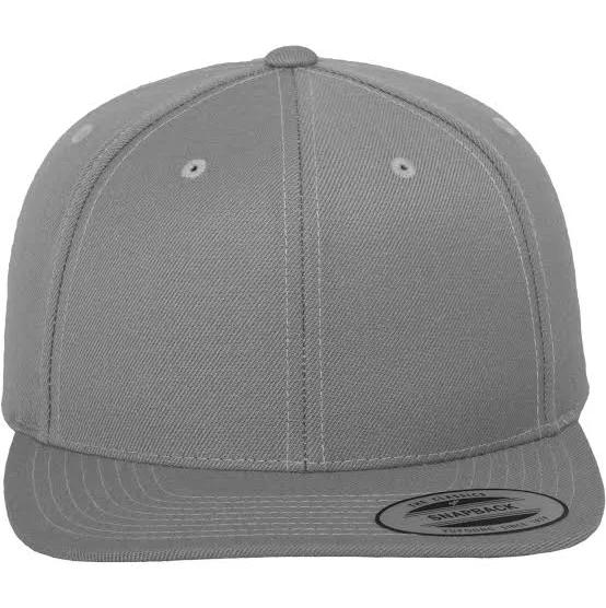 Flexfit Classic 6-Panel Snapback Cap - Silver Grey