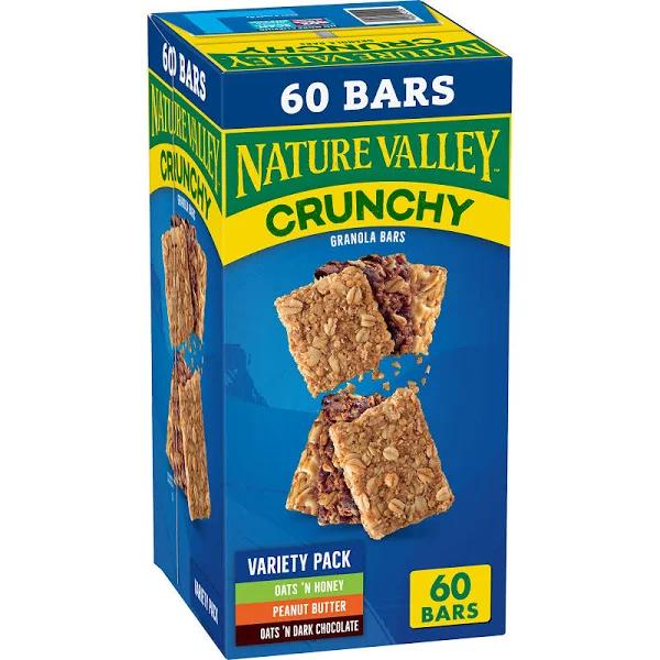 Nature Valley Granola Bars, Oats 'N Honey, Peanut Butter, Oats 'N Dark Chocolate, Crunchy, Variety Pack - 30 pack, 1.49 oz pouches