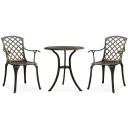 vidaXL 3 Piece Bistro Set Cast Aluminium Bronze