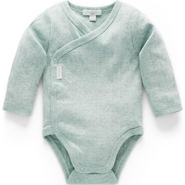 Purebaby Pointelle Long Sleeve Wrap Bodysuit