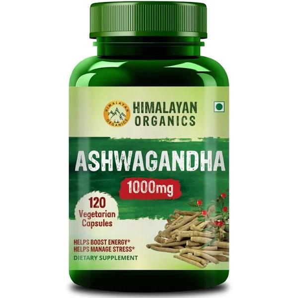 Himalayan Organics Ashwagandha 1000mg Capsules (Stress Reliever & Energy Booster)