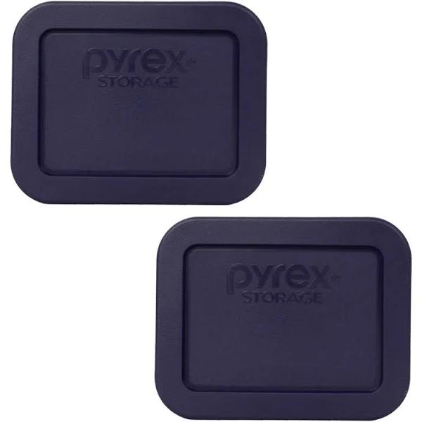 Pyrex 7213-PC 1.9 Cup Dark Blue Rectangle Plastic Food Storage Lid - 4 Pack