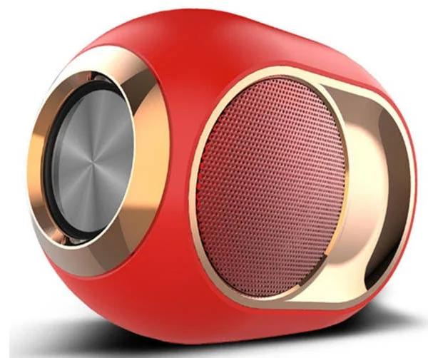 JunChang Outdoor Bluetooth Speaker Wireless Small Stereo Subwoofer Radio Player Pluggable Card-Red