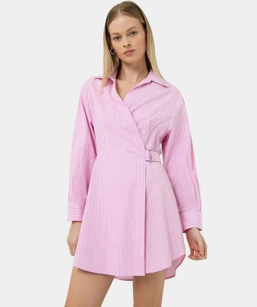 Forcast Women's Manhattan Wrap Shirt Dress - Pink - 10 - AfterPay & zipPay Available